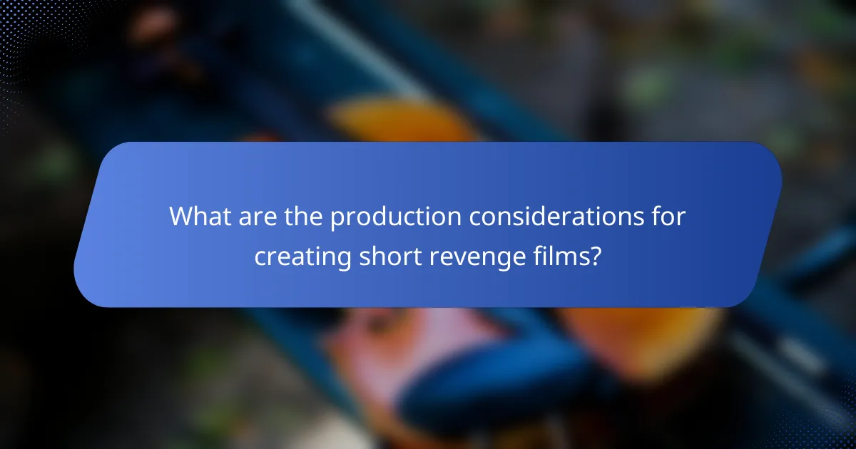 What are the production considerations for creating short revenge films?
