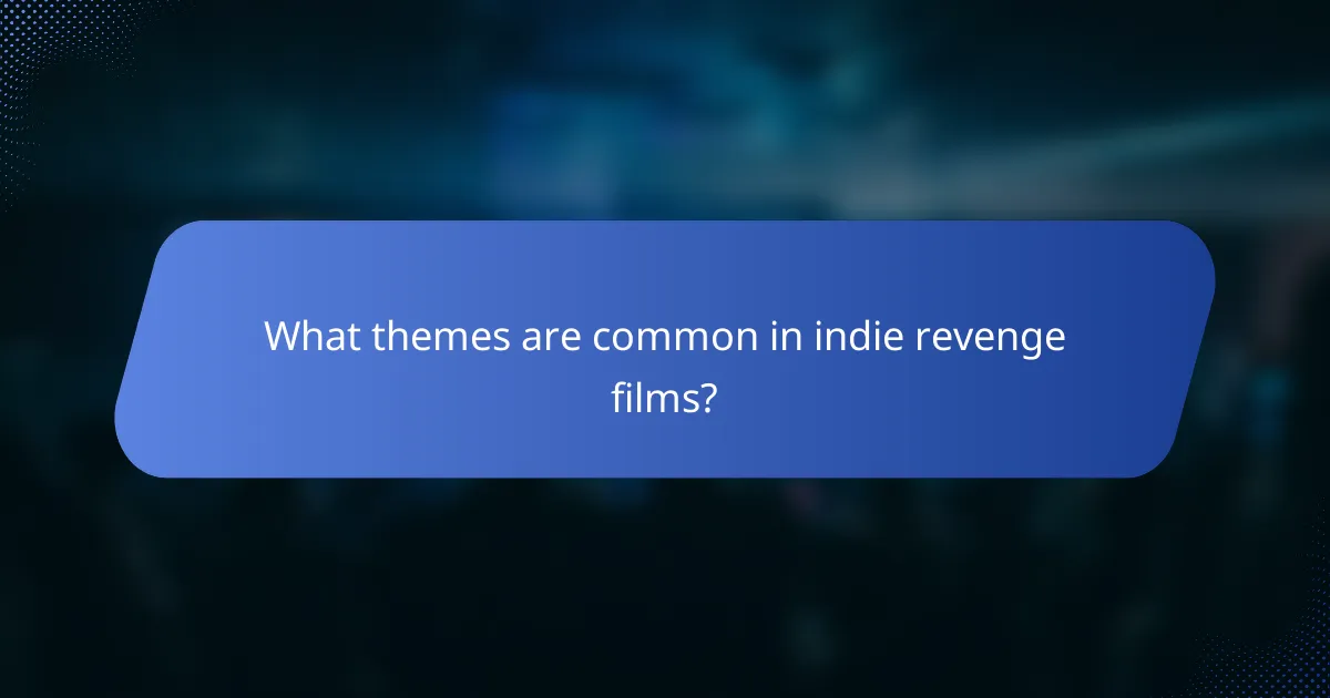 What themes are common in indie revenge films?